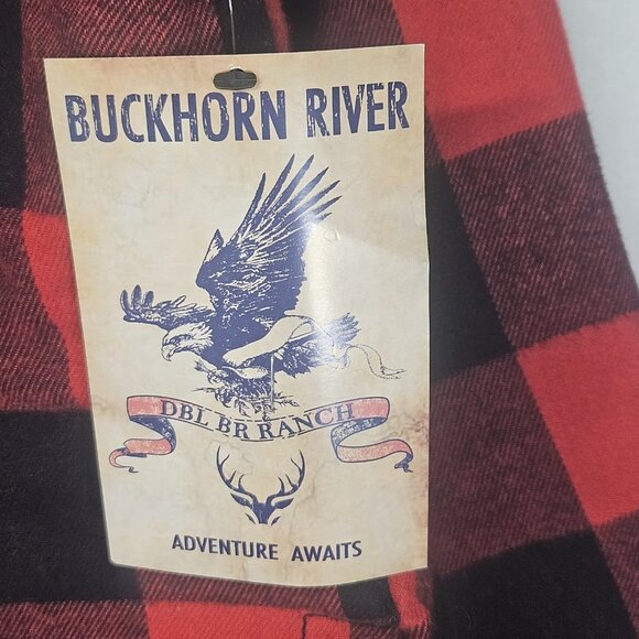 Buckhorn River Men's Shirt Jacket Quilted Plaid Red Size XXL Button Up Insulated - Picture 11 of 11